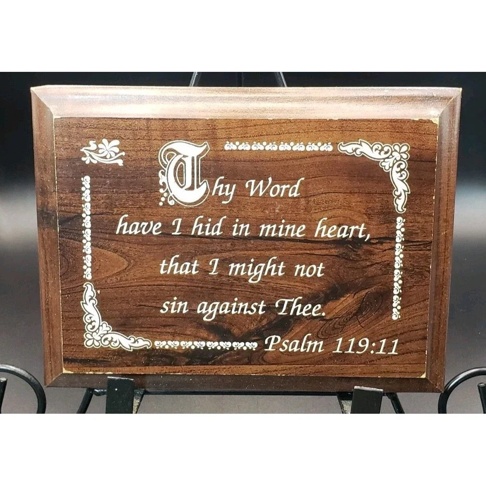 Bible Verse Plaque Plasms (119:11) Thy Word Have I Hid In My Heart.... (8x6) !!!
